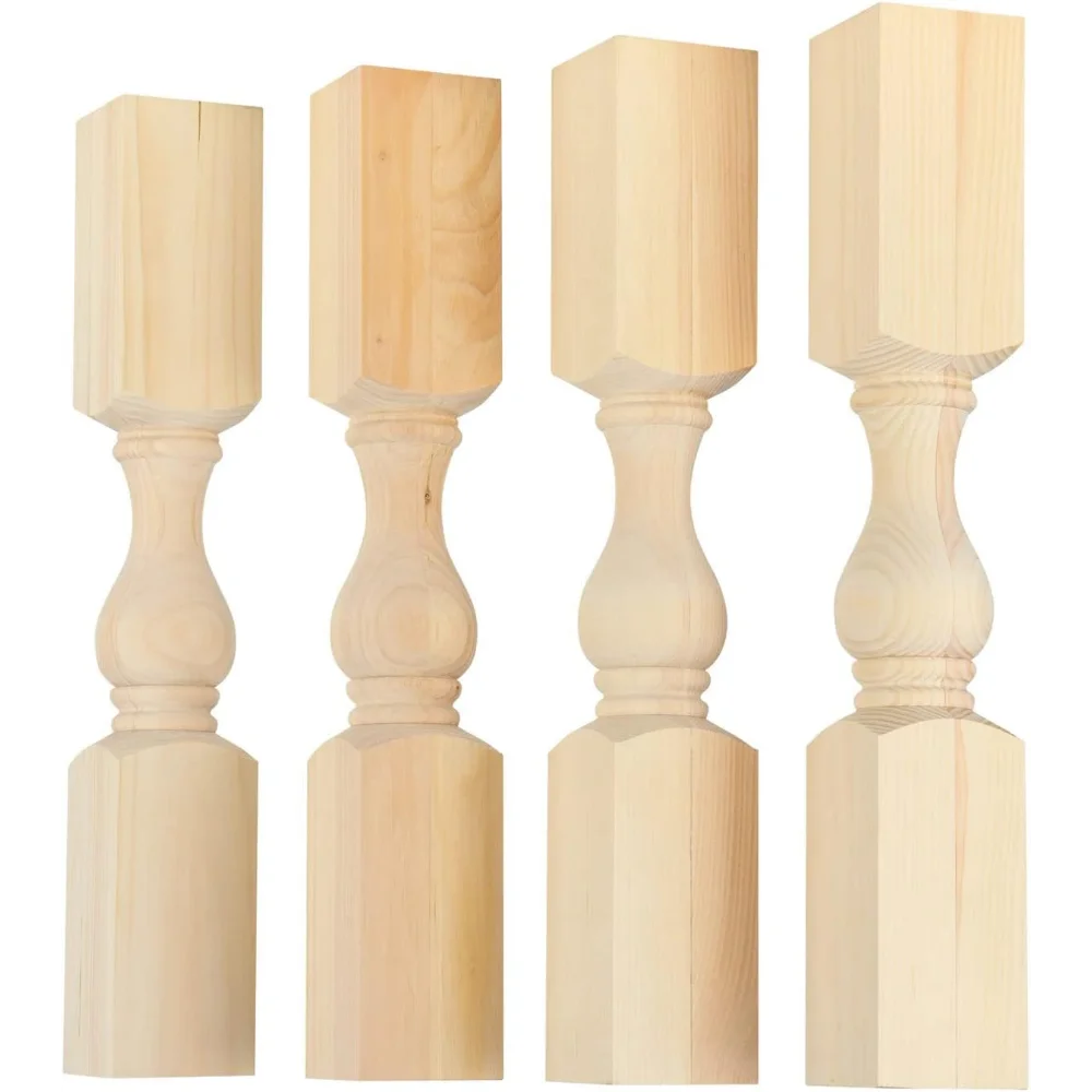 

Chunky Countryside End Table Legs - Unfinished - DIY Furniture - Turned Legs