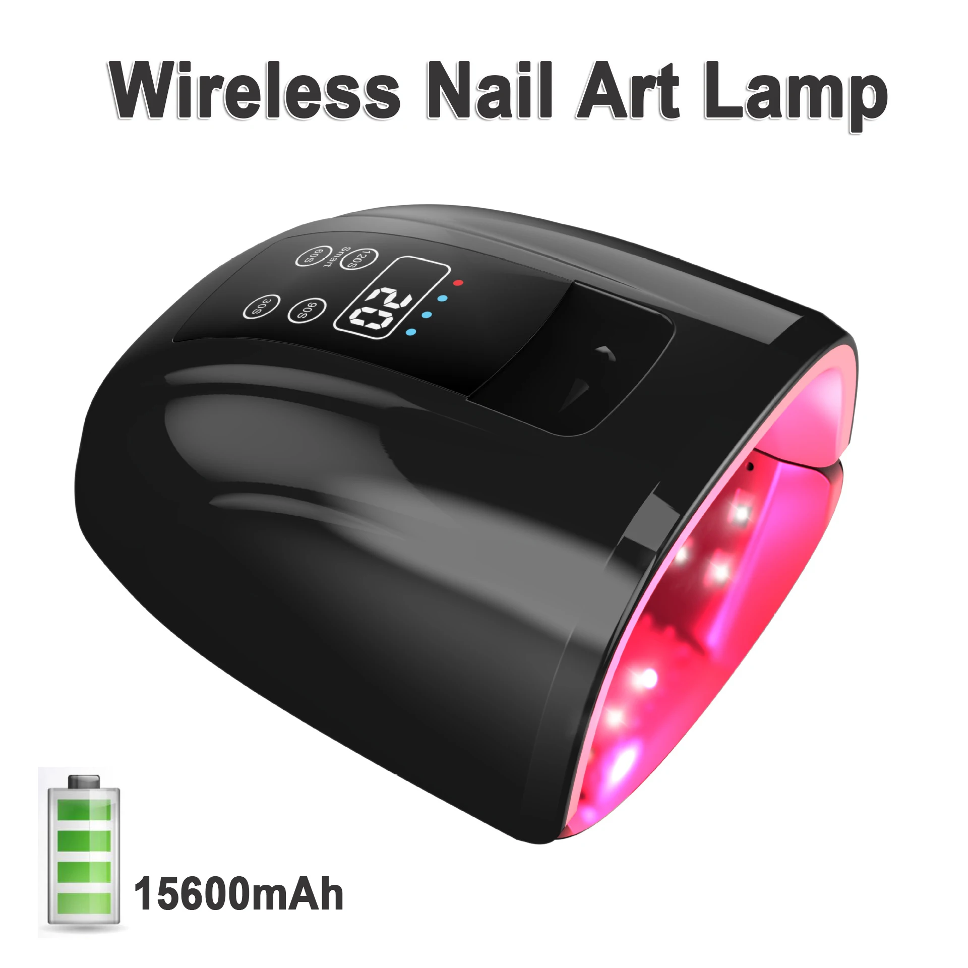 15600Mah 90W Oplaadbare Uv Led Nail Lamp Met Handvat Draadloze Gel Lak Droger Uv Licht Voor Nagels Draadloze nail Uv Led Lamp