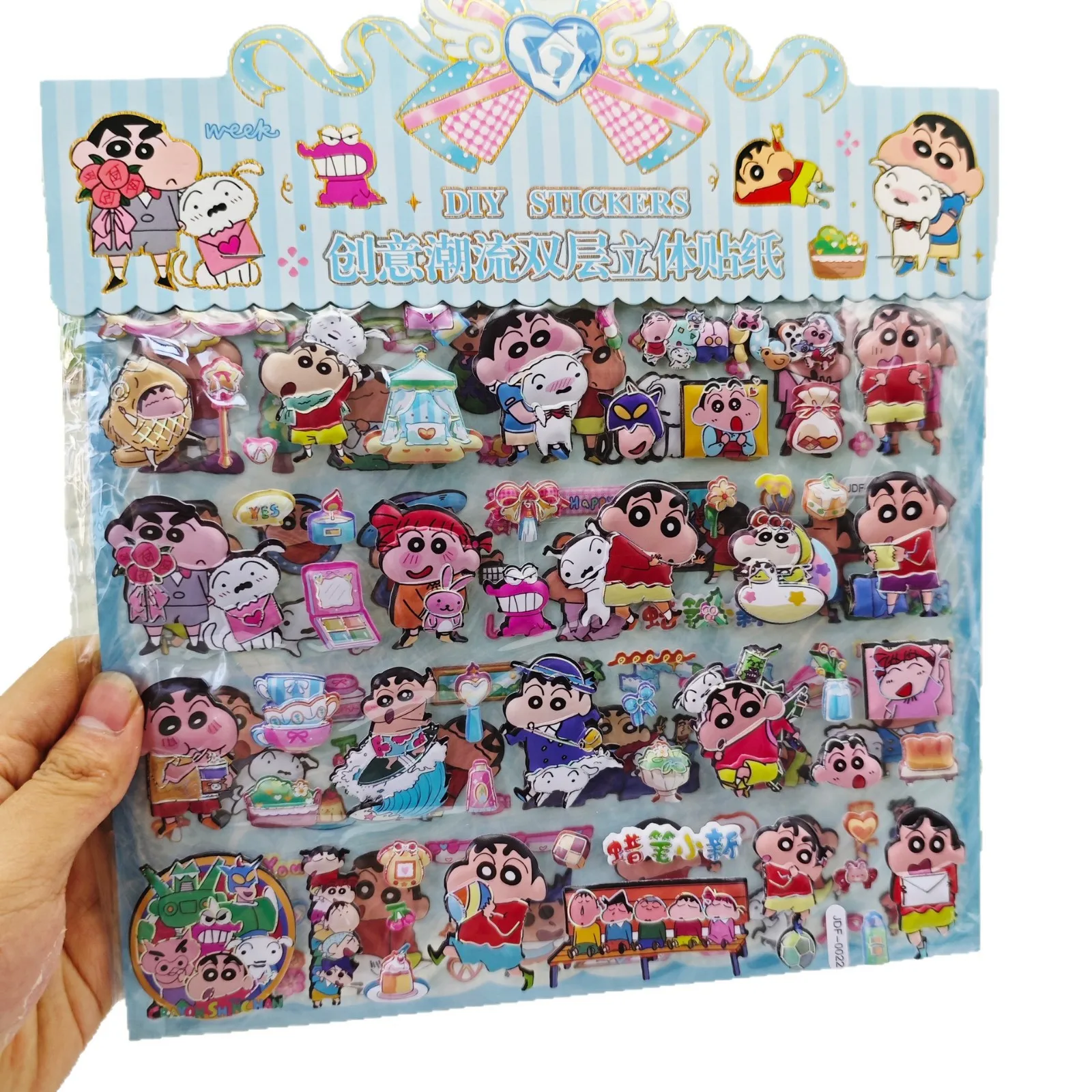 لطيف تلوين شين تشان الكرتون مزدوجة الطبقات ثلاثية الأبعاد كورومي ميلودي ملصقات DIY بها بنفسك الديكور المحمول الهاتف الثلاجة ملصقات فقاعة كبيرة #5