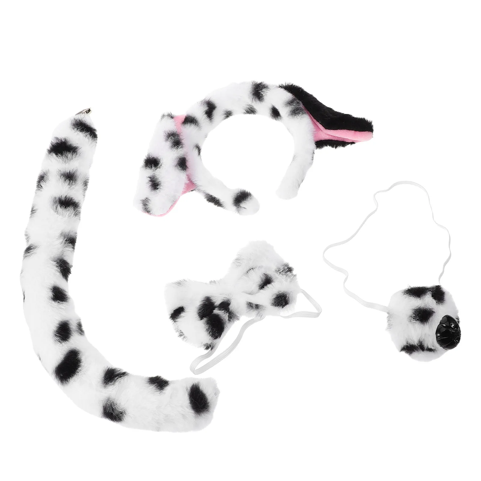 1 Set Dalmatische Kostuumset Realistische Puppy Hond Oren Hoofdband Staart Vlinderdas Neus Kinderen Halloween Carnaval Dierenaccessoires