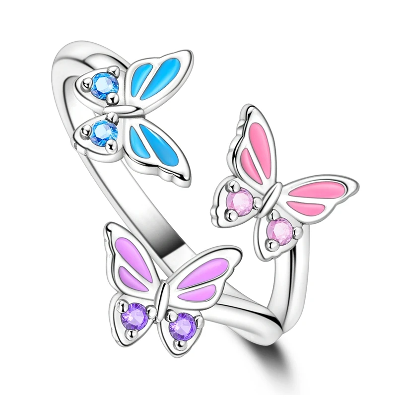 Women's Clover Adjustable Ring, Hummingbird Design Gift