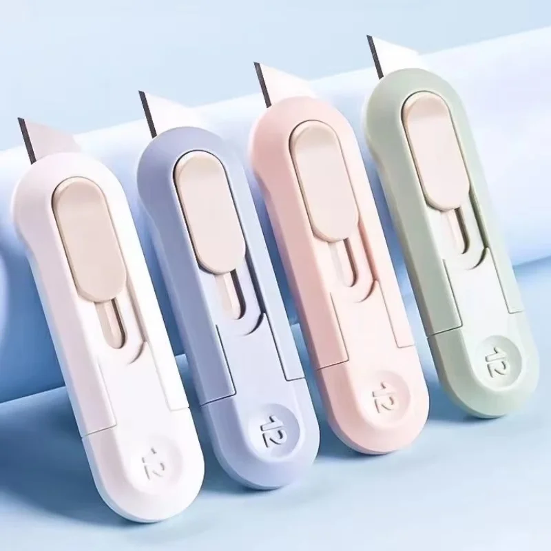 

Portable Mini Paper Cutter Quality Artwork Knife Automatic Rebound Box Opener Pocket Cutter For Office & School Home Stationery