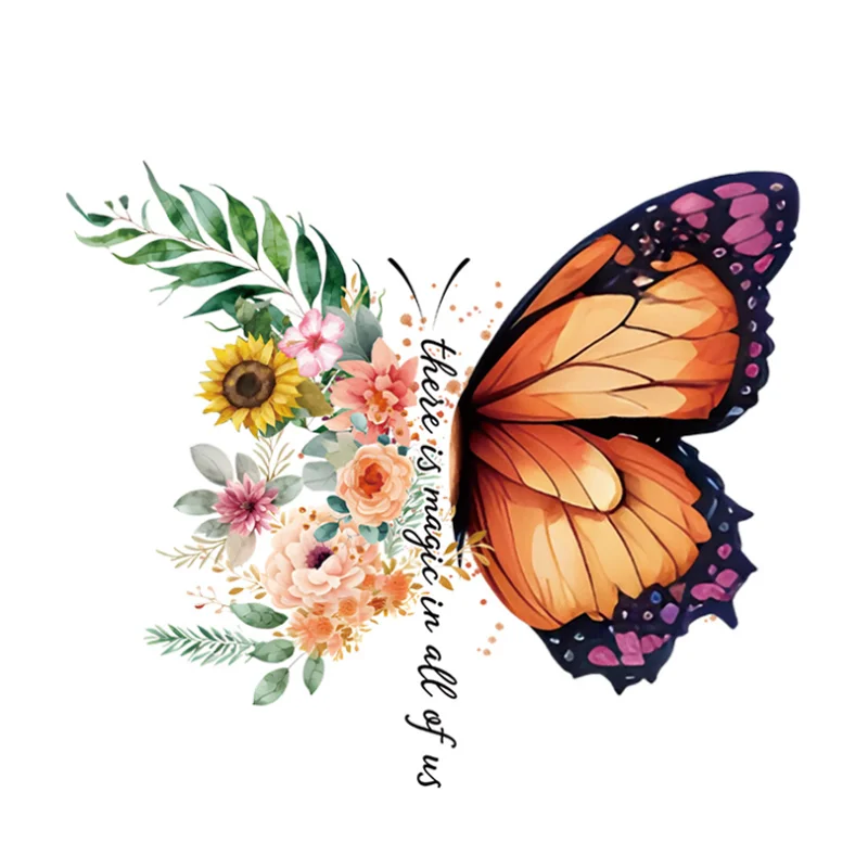 Colorful Butterfly Flower Sticker Living Room Bedroom Wall Corridor Porch Background Decoration Self-adhesive Sticker Waterproof