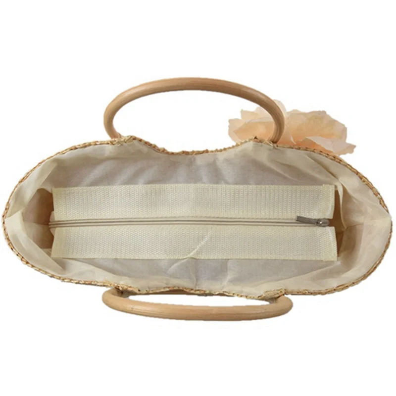 

【SEE】3X Women's Straw Handbag Flower Woven Summer Beach Messenger Tote Bag Basket Shopper Purse