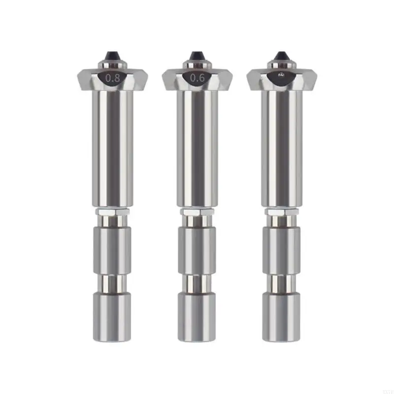 

4X7E Steel Nozzle For 3D Printers 0.4mm 0.6mm 0.8mm Size Heat Resistant