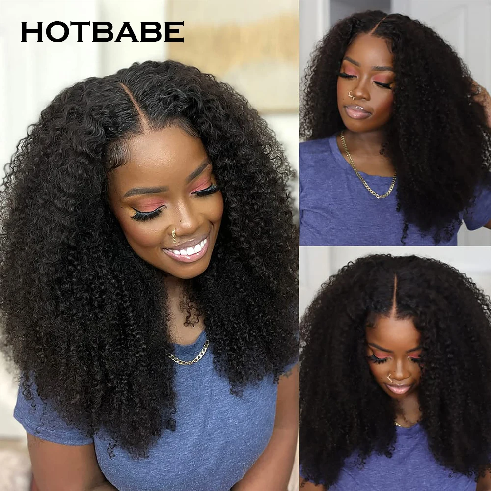 Perruque Full Lace Wig 350 naturelle crépue bouclée, cheveux humains, 13x6 HD, pre-plucked, transparent, densité 360, pour femmes