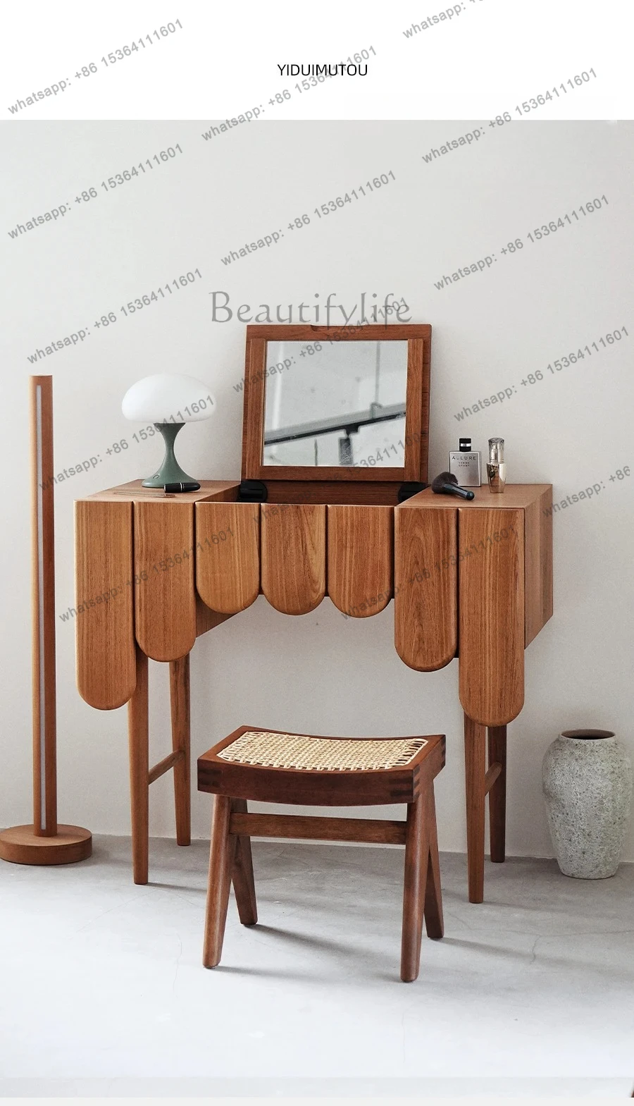 Medieval style dresser Myanmar teak piano dresser household storage dresser master bedroom storage cabinet integrated table