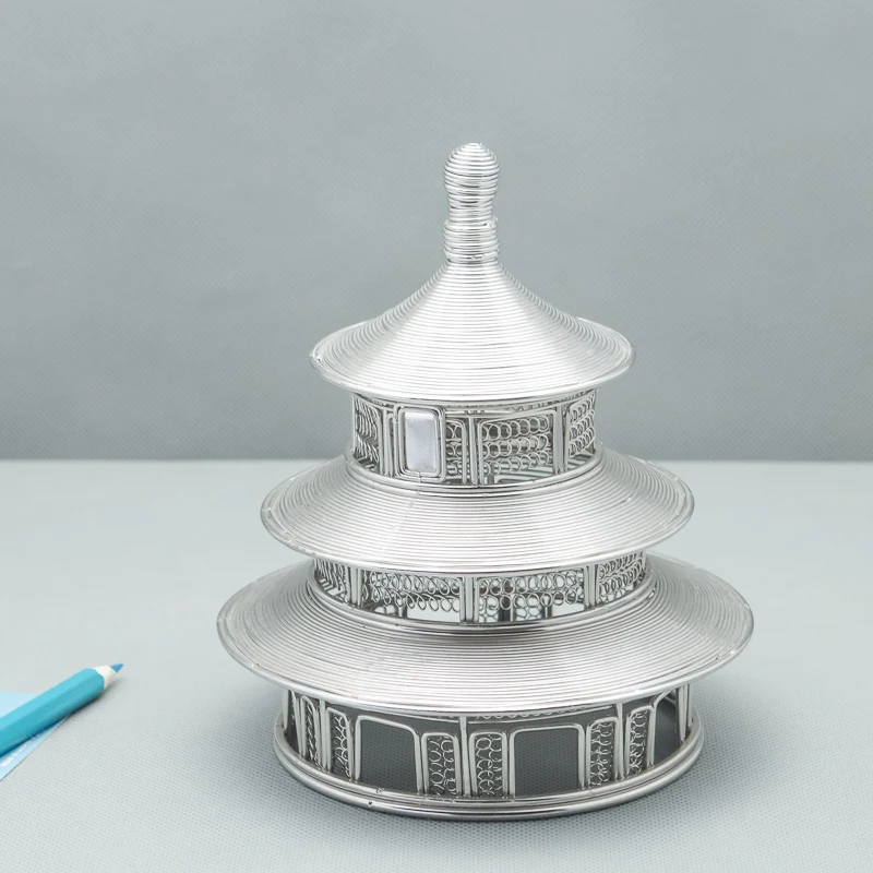 FREE SHIPMENT J48 TEMPLE OF HEAVEN STATUES/WIRE MODEL STAINLESS HAND-MADE ART CRAFTS WEDDING&BIRTHDAY&HOME&OFFICE&GIFT&PRESENT