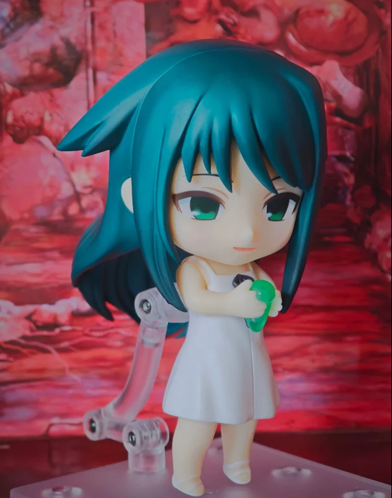 Genuine #2909 Saya Song Of Saya Action Figure, 10cm Q Version Movable Anime Character Model With Interchangeable Face Plates