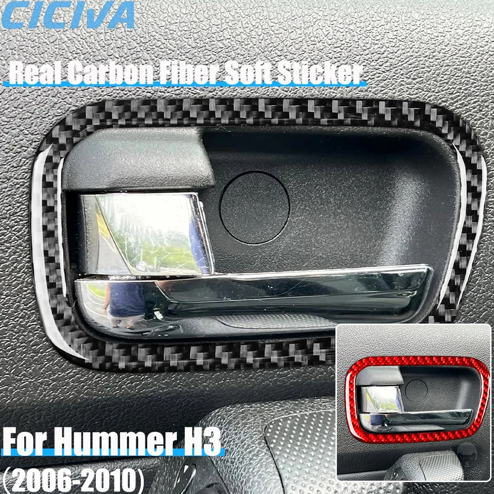 

Автомобильные аксессуары из настоящего углеродного волокна, дверная ручка, декоративная накладка, мягкая наклейка для Hummer H3 2006 2007 2008 2009 2010
