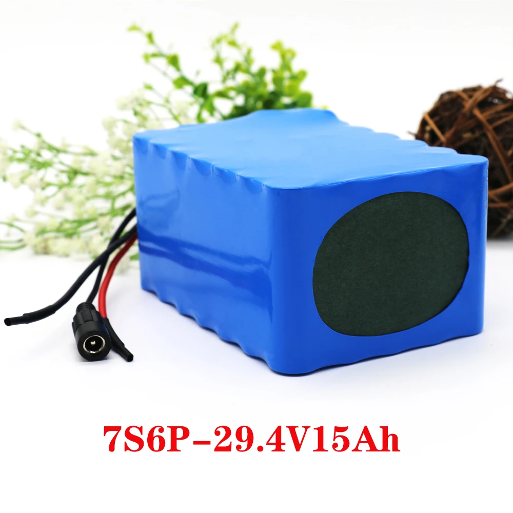 24V 15Ah 7S6P battery pack 250W-500W 29.4V 15000mAh lithium battery 18650 cell power battery pack