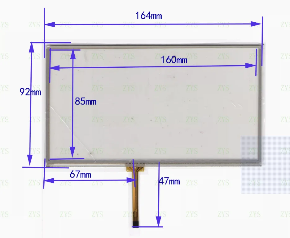 70151 165 * 92 Car Navigation Touch Handwriting External Screen Glass With Four Turns And Eight Lines, Good Quality And Sensitiv