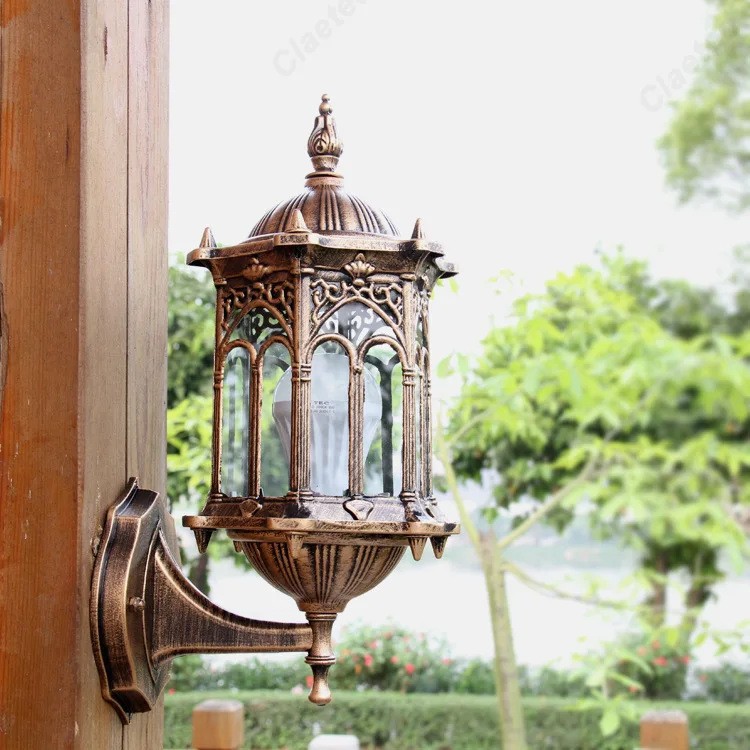 Nordic Creative Retro Lighting Fixture, Aluminum E27 Waterproof Outdoor Wall Sconce for Courtyards, Aisles, Villas and Balconies