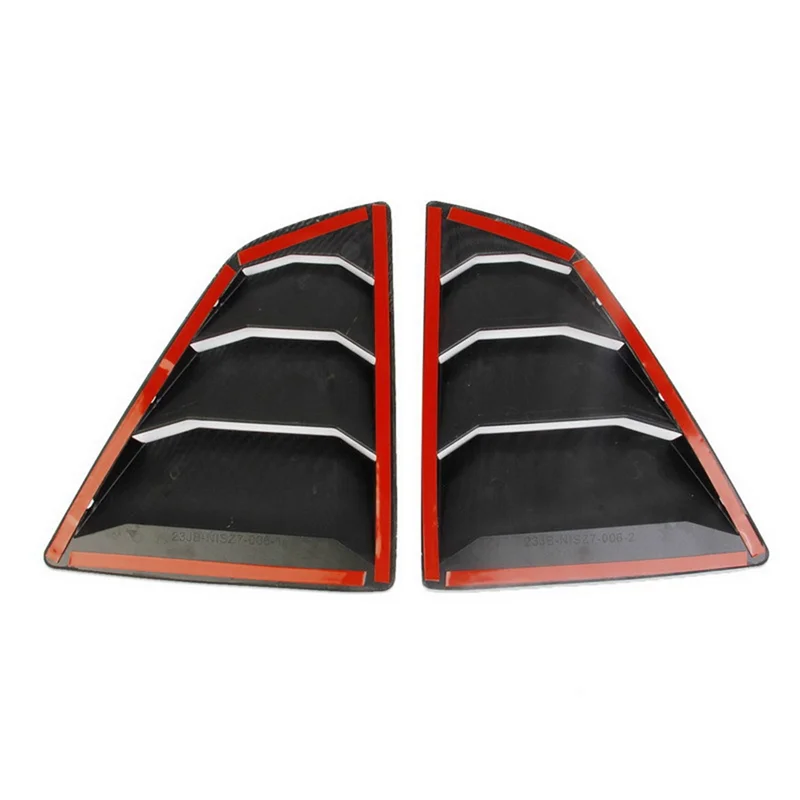 ABS Carbon Fiber Car Rear Side Window Blind Shutter Louver Cover Trim For Nissan 370Z Z34 2009-2020-A61E