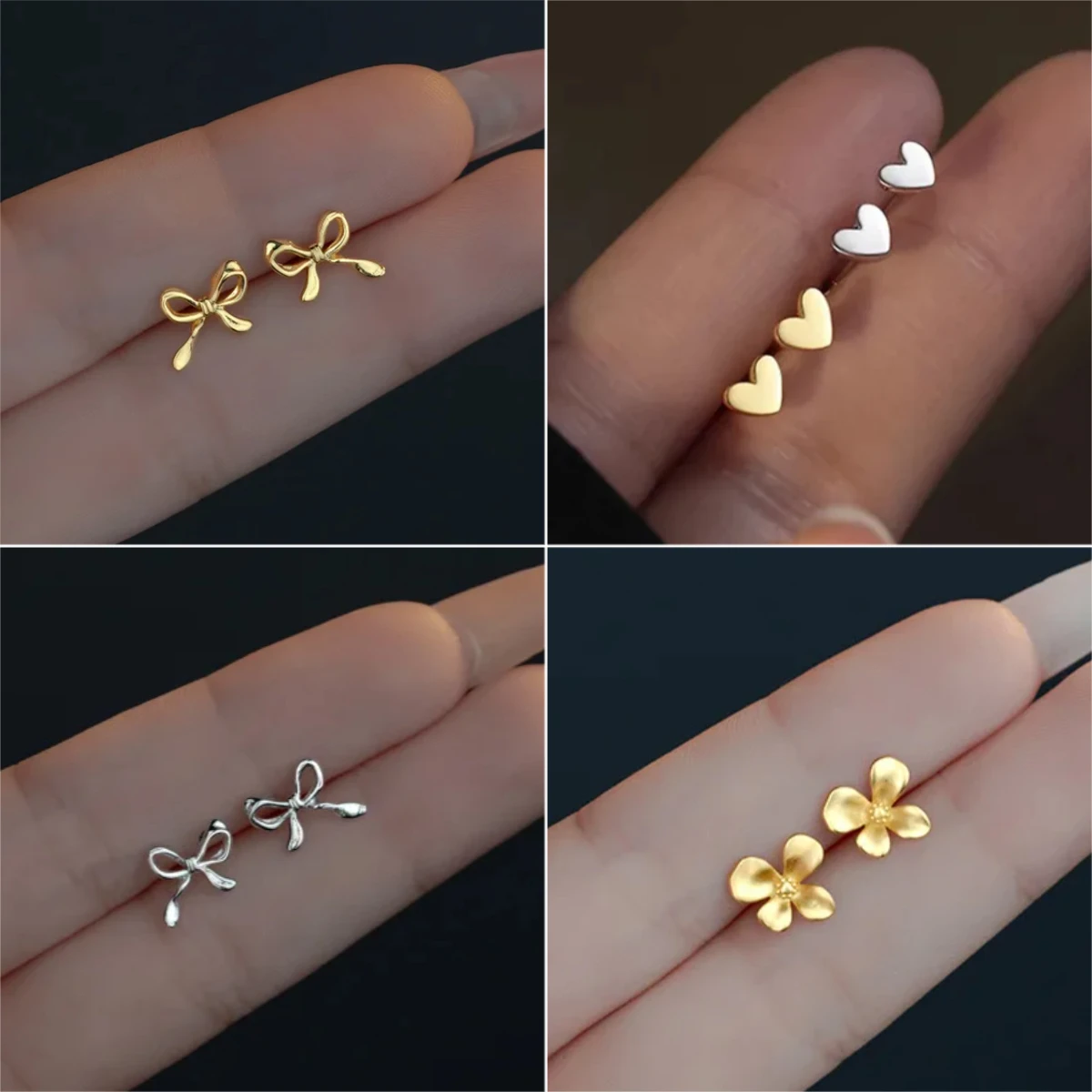 Modische minimalistische Mini-Herz-Ohrstecker für Damen, Tragus-Ohrpiercing, süße, temperamentvolle Ohrringe, Teenager-Party-Schmuck