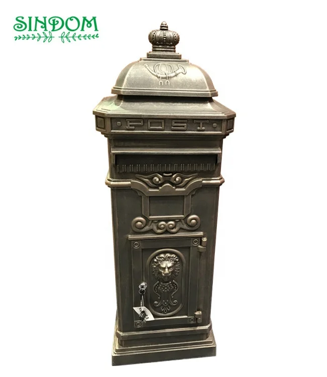 Outdoor Residential Metal Standing Post Mailbox for Garden Community