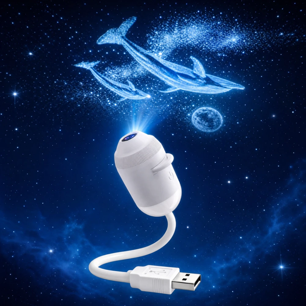Galaxy Theme Eye Protection Night Light Projector USB Adjustable Brightness Starry Sky Mini Lamp for Bedroom Car Christmas Gift
