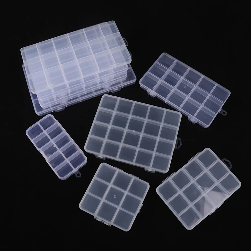 

1Pc Transparent Plastic Storage Box Container Case for Home Organizer Nail Art Tools Beads Storage Box Case Organizer Holder