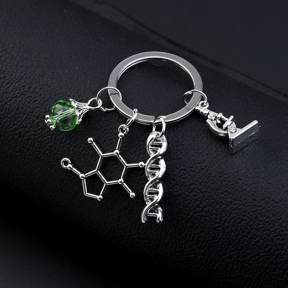 Creative Science Keychain Microscopes DNA Cool Doctor Charms Neuron Anatomy Neurology Biology Gift Jewelry Unisex Accessories