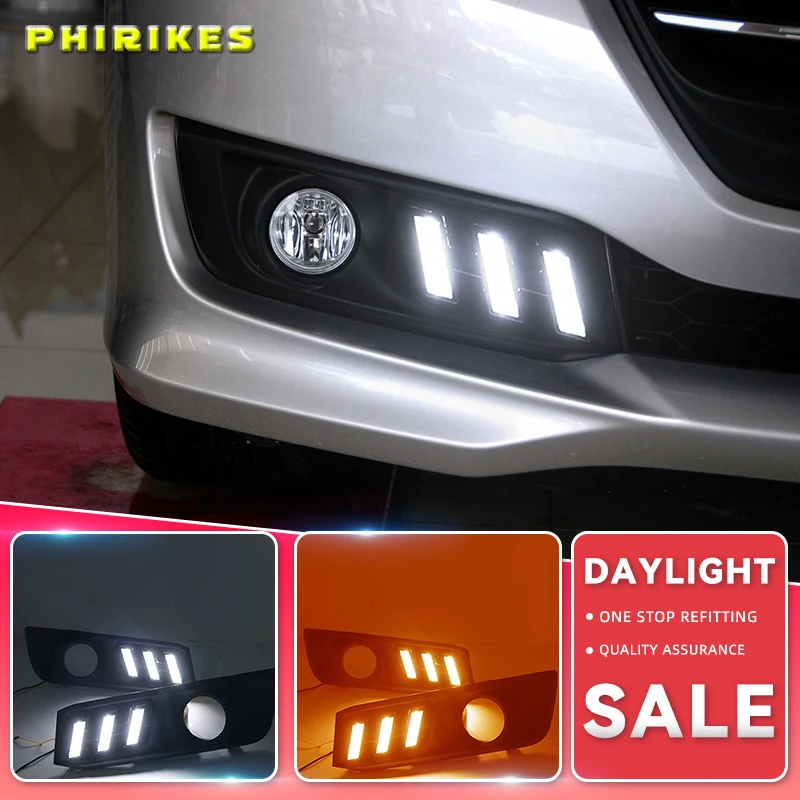 

For Honda Odyssey 2015-2017 White Daytime light Yellow Turn Signal Light Blue Lamp Car LED DRL Daytime Running Light