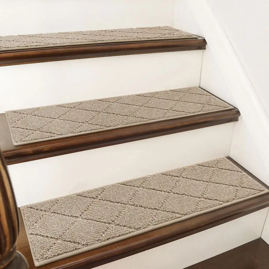 

Edging Stair Treads NonSlip Carpet Mat 28inX9in Indoor Stair Runners for Wooden Steps, Edging Stair Rugs for Kids and Dogs, 100