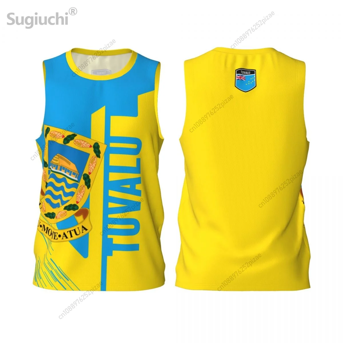 Custom Name Number Tuvalu 3D Flag Sports T-shirts Men Clothing Breathable For Basketball Running Fitness T shirt