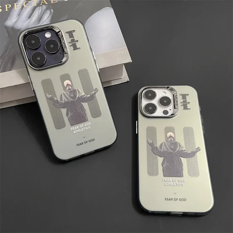 Gothic Streetwear Clear Phone Case For iPhone 15 14 13 12 11 Pro Max Plus XR XS X 8 7 SE2 Silicone Plating Lens Protective Cover