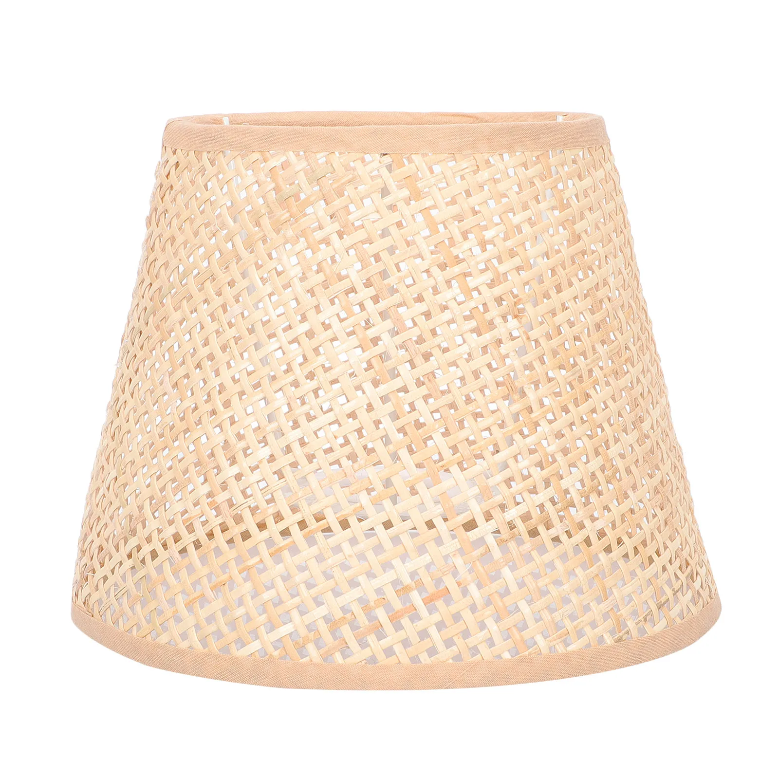 Rattan Woven Lampshade Dustproof Table Lamp Cover Soft Warm Light Protection for Bedroom Desktop Bedside Light