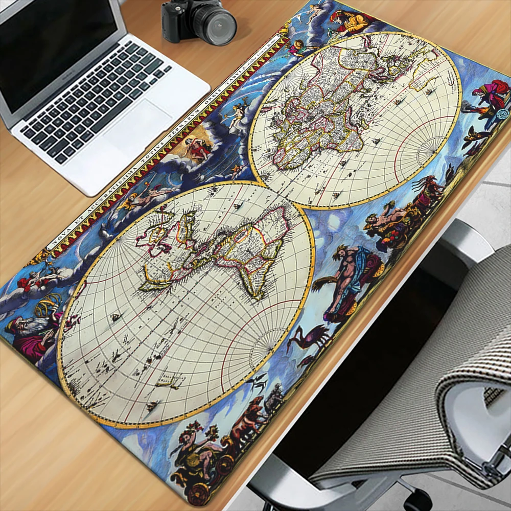 Ancient World Map Mouse Pad Keyboard Gaming Accessories Mouse Mats Game Office Computer PC Gamer Laptop Desk Mat