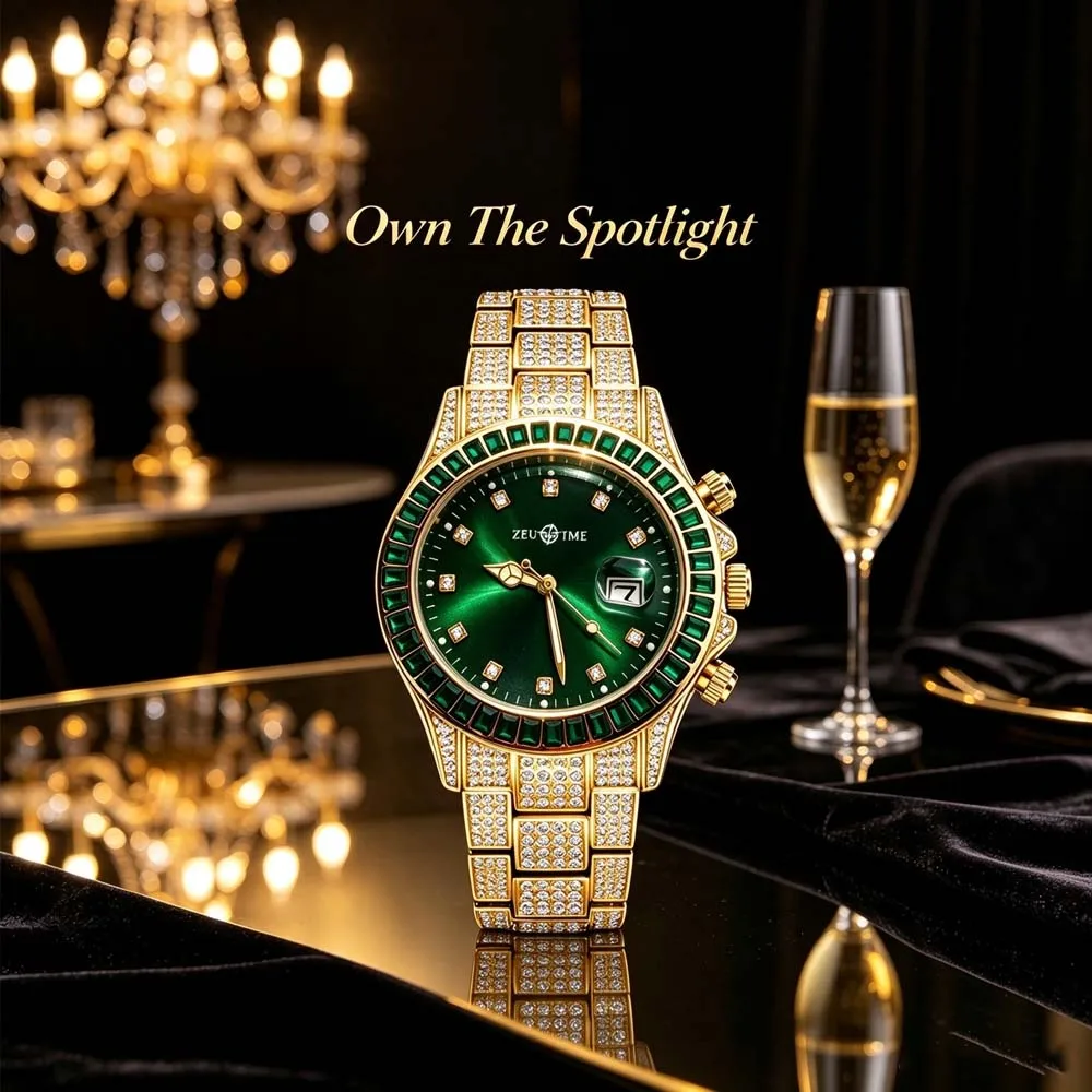 Fashion Trendy Men's and Women's Quartz Watches  Business-Casual Unique Styles Gold Watches Diamond-Set Couple Watches hombres
