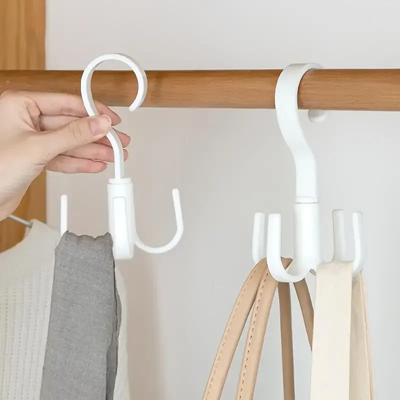 

1Pcs rotatable 4-pin multi-purpose hanger hook, use this multifunctional hook to maximize the use of your wardrobe space!