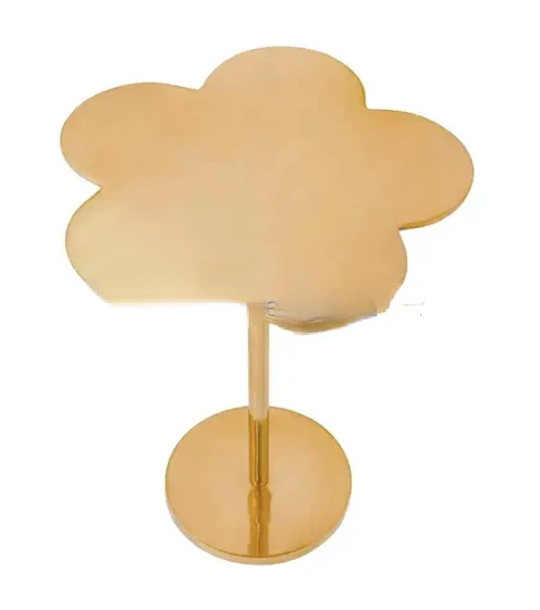 Contemporary Creative Gold Stainless Steel Flower Shape Top Modern Living Room Side Table