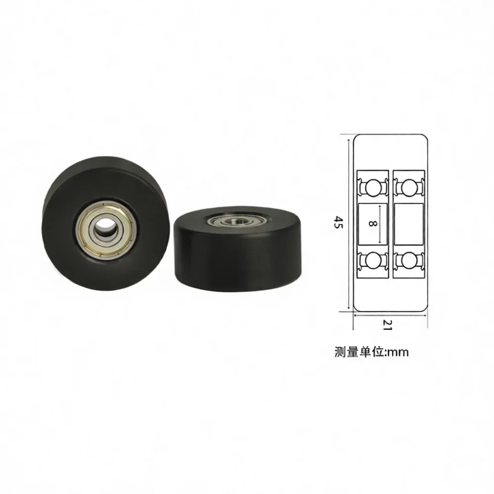 Efficient 608 POM Bearing Pulley Roller For Fitness Equipment Rowing Machine Cable Transmission System Sliding Wheel