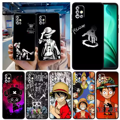 Anime Japanese One Piece For Samsung A53 A52 A33 A32 A51 A71 A21S A13 A73 A50 A22 A23 A03 A72 A54 A12 A05 5G Black Phone Case
