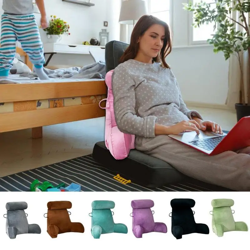 

Large Backrest Reading Pillow Fluffy Neck Pillow Portable Bed Chair Arm Pillow Sit Up Wedge Rest Reading Pillow for home office