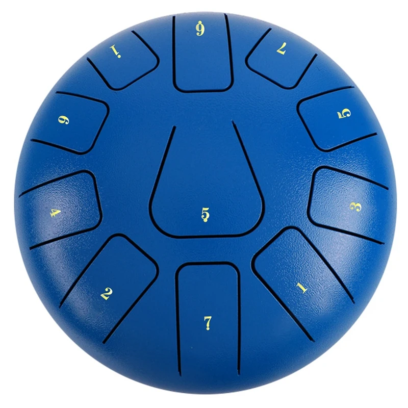 

8 Inch Steel Tongue Drum, 11 Note Tambourine With Drumsticks And Finger Picks For Meditations Tambourine Instrument