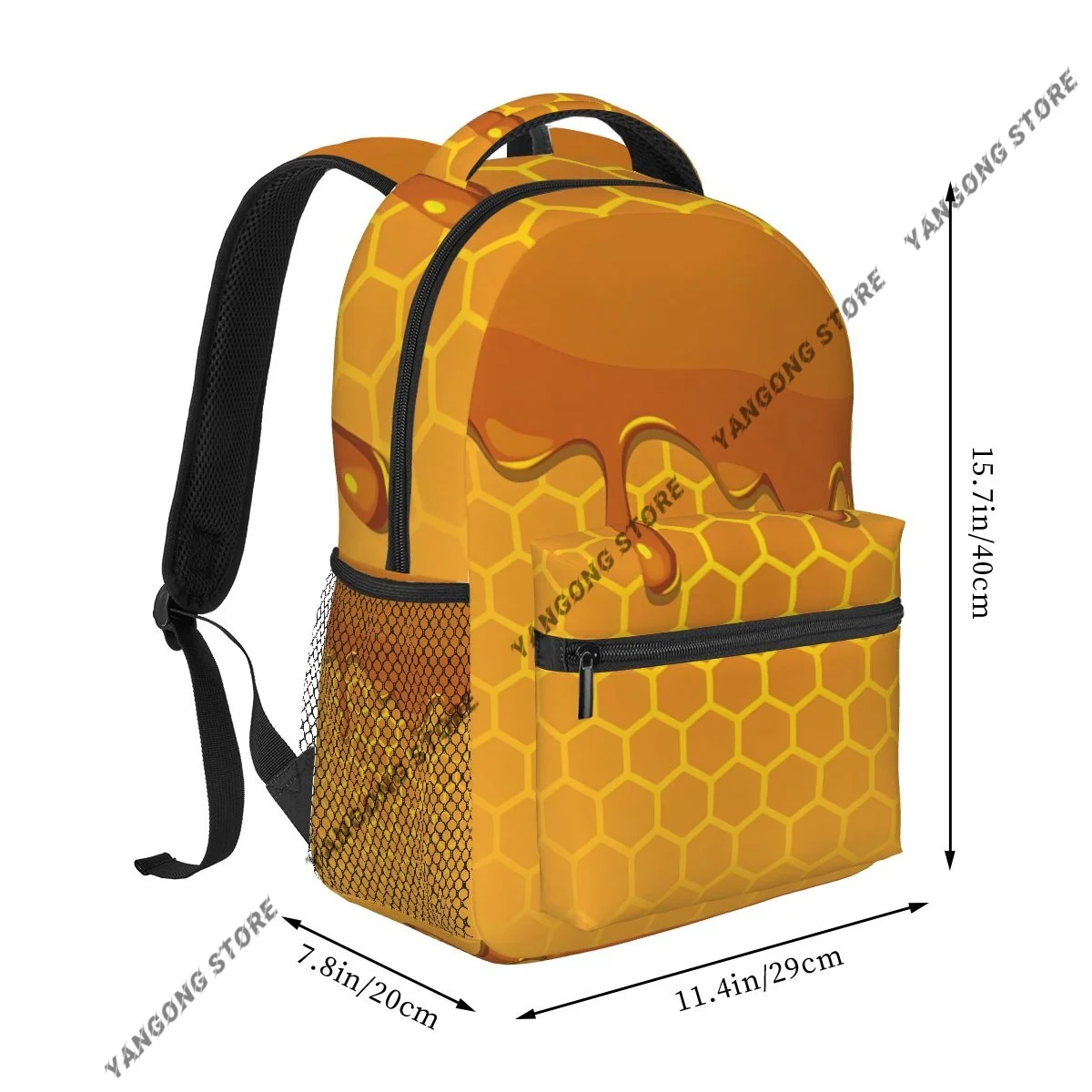 Unisex Melting Honey On Honeycomb Texture Female Travel Daypack Laptop Backpack Book Schoolbags Feminina School Casual Women Bag