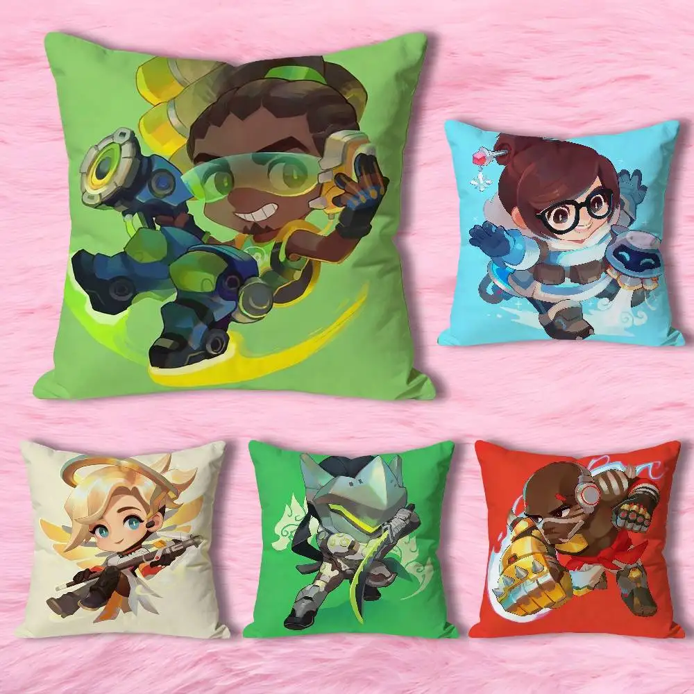 

Pop Game O-Overwatch-S Pillow Cases for Bedroom Living Room Sofa Home Decor Polyester Cushion Cover with Zipper