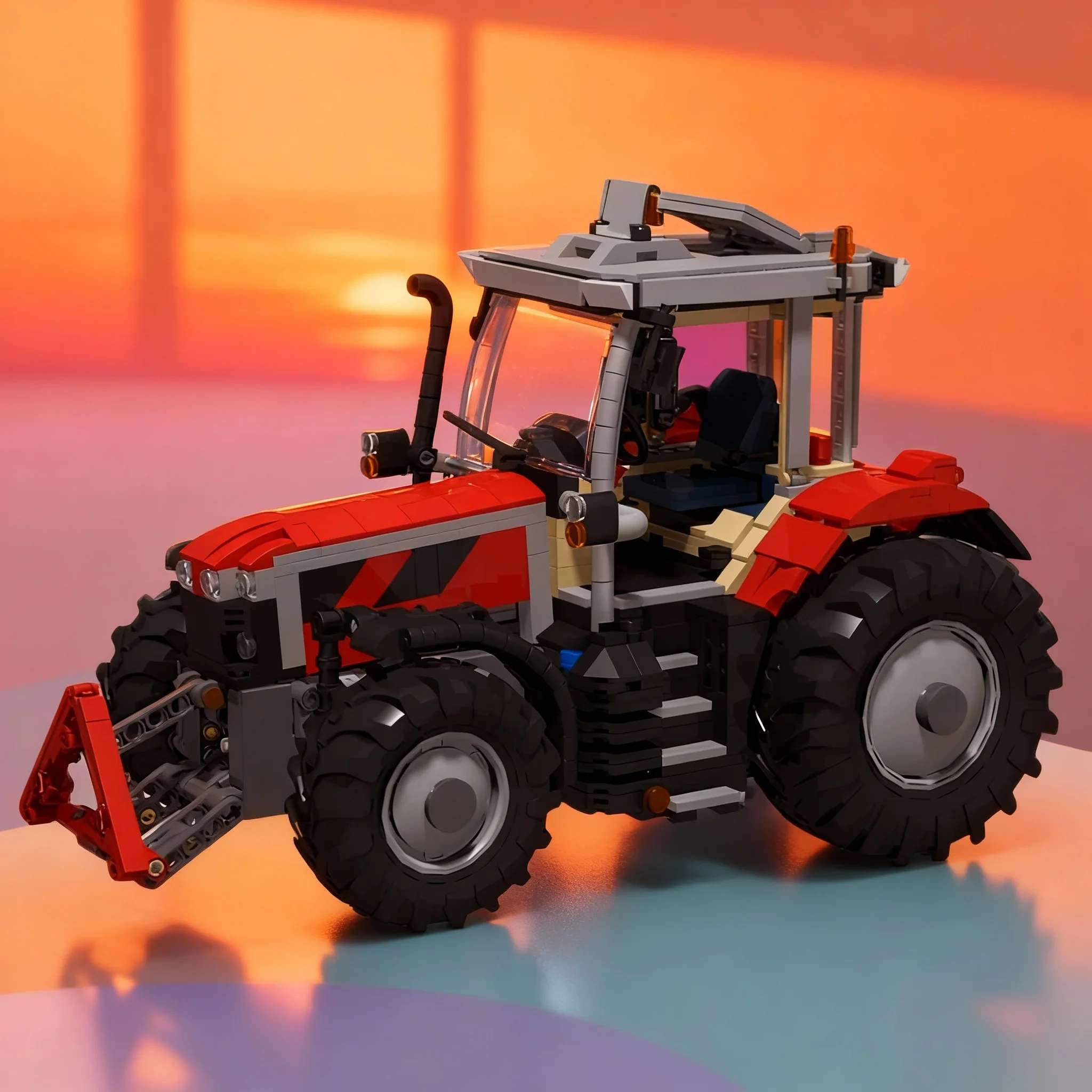 

1580 деталей MOC Техническая модель трактора Massey Ferguson с функциями Power Functions, конструктор, архитектурные блоки, рождественский подарок, игрушки, кирпичики для детей
