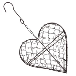 Wrought Iron Plant Decor Flower Pots for Indoor Plants Heart Shape Hanging Basket