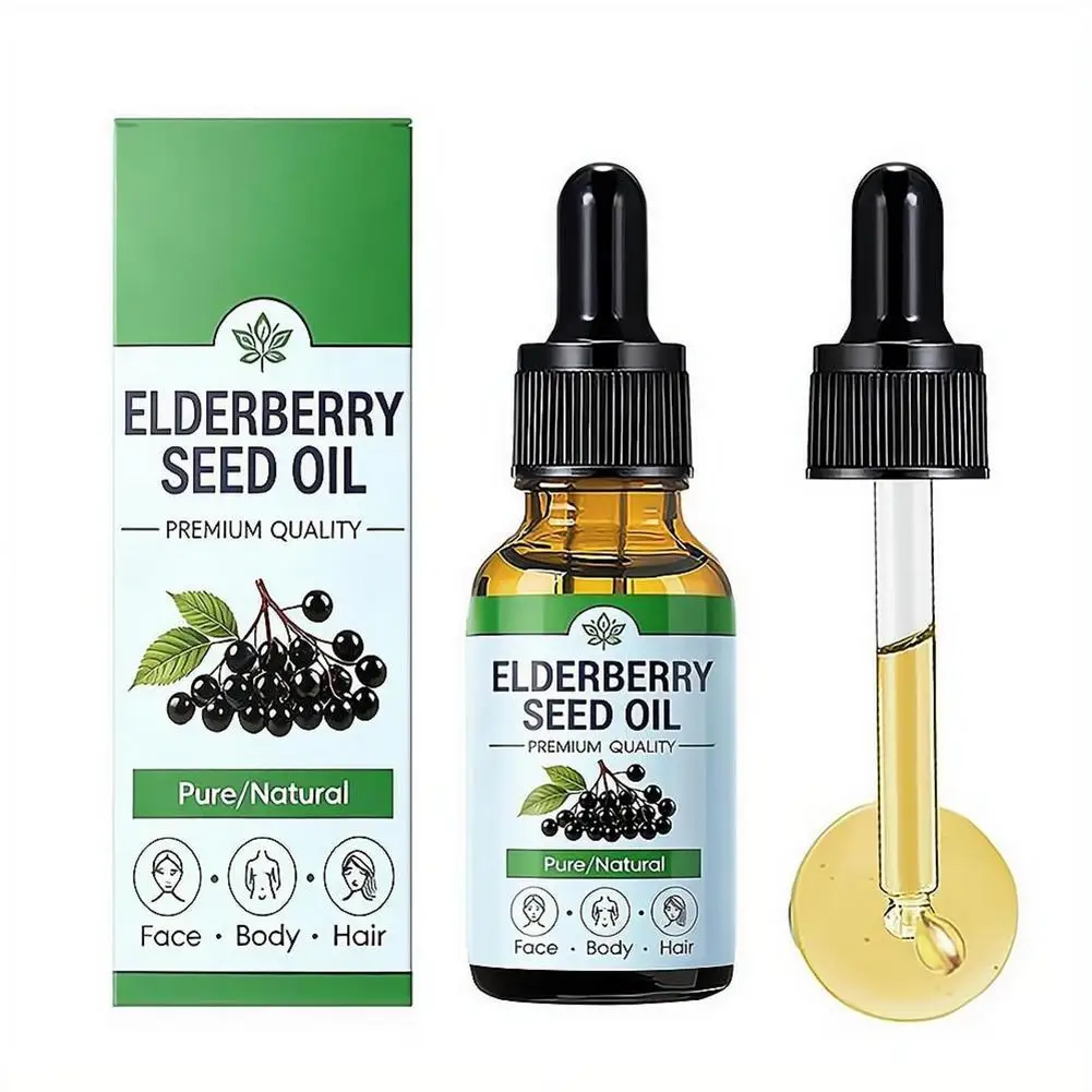 Pure Natural Elderberry Seed Oil, Gentle Hydrating Skin Care Oil, Nourishing Massage Oil For Face Body Hair Scalp Moisturizing