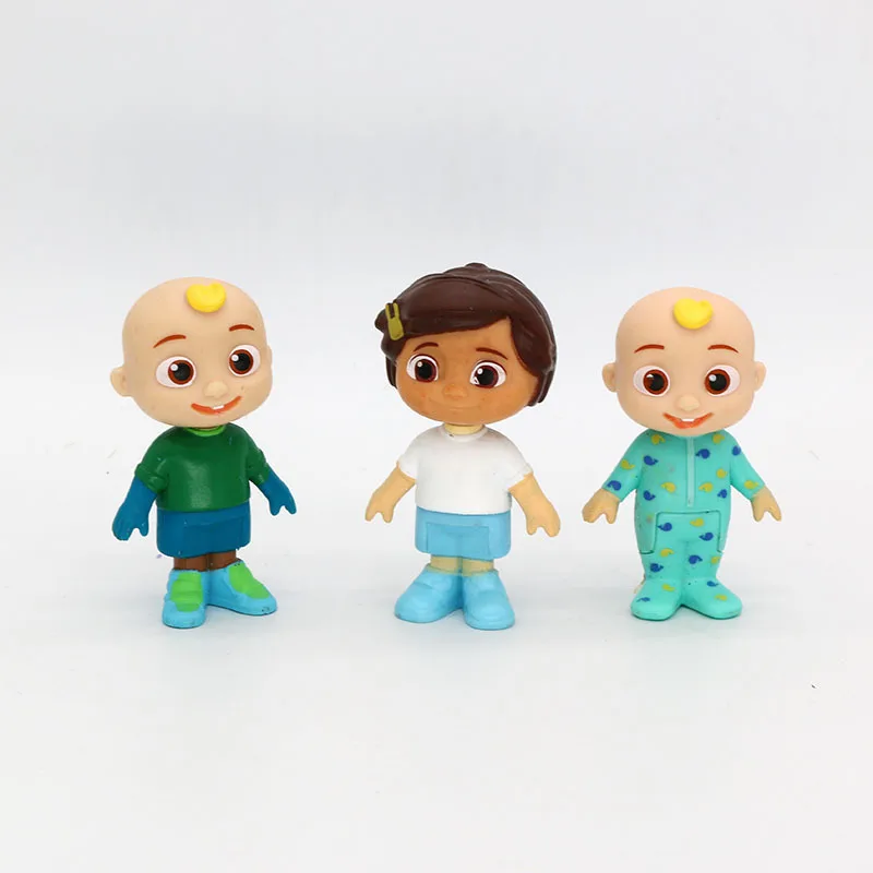 6pcs Watermelon School Bus Baby Action Figure Cartoon Anime Colletion Model Cute Family Role Play Dolls Toys Birthday Gift