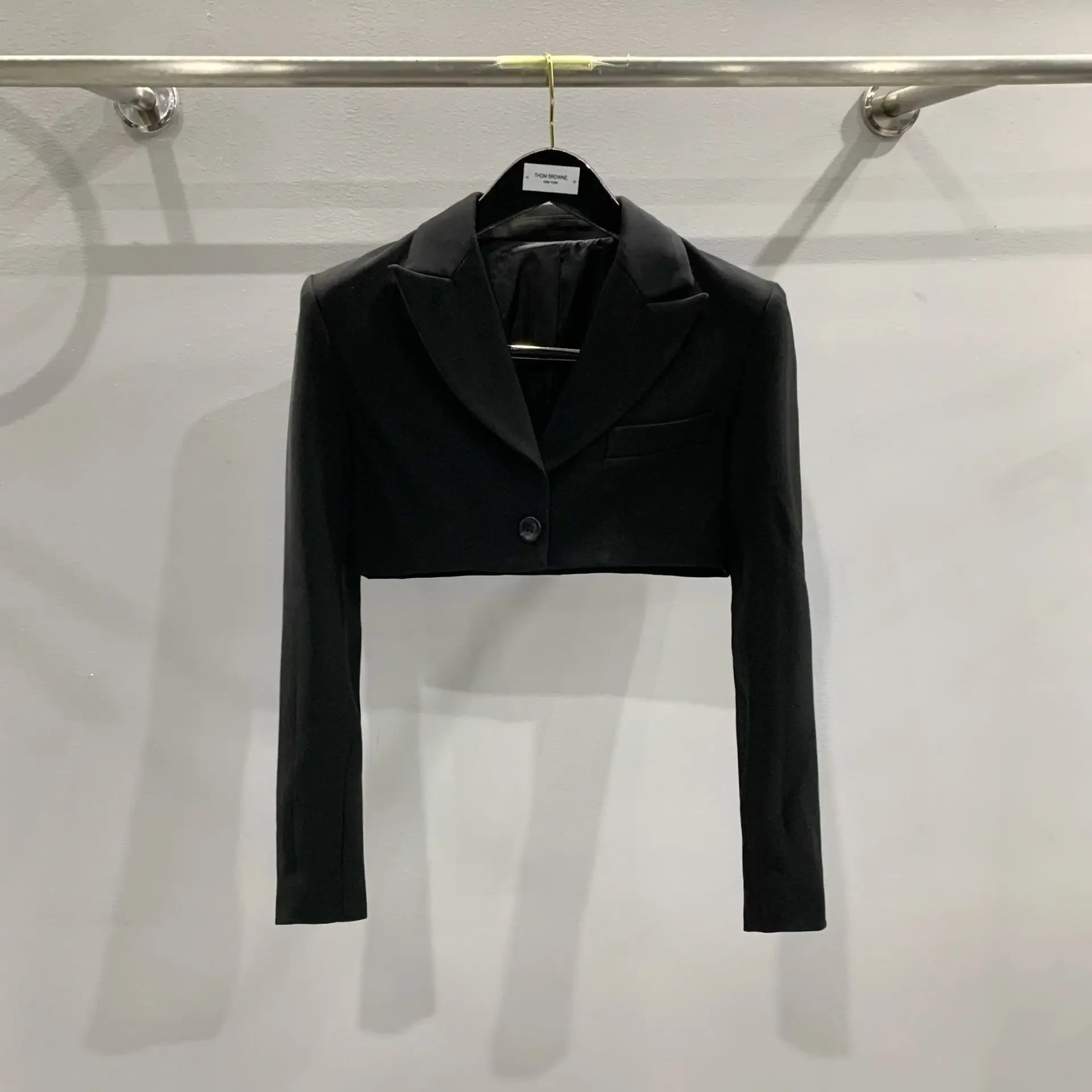 

Brand Rick Worn Streamer Women Jacket Single Button Short Jackets Slim Short Suit Top Coat Jacket Top