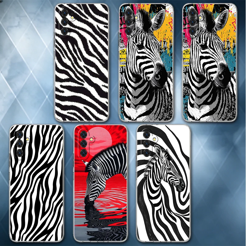 Zebra Stripe Black White Soft Phone Case For Samsung A57 A17 A56 A16 A55 A15 A54 A14 A53 A13 A52 A12 A37 A36 A35 A34 A33 A26 A25