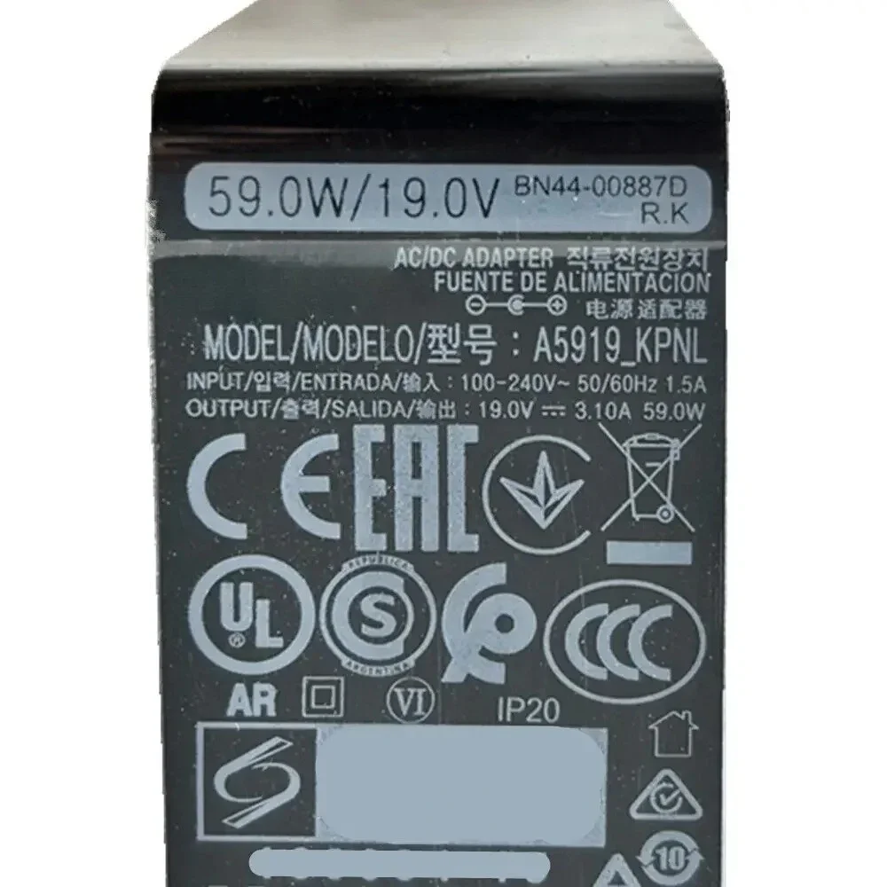 BN44-00887D A5919_KPNL 19V 3.10A 59W Monitor AC/DC Adapter Power Supply Charger fits C24FG73FQU S34J552WQU U32J590UQU U32R590CWN