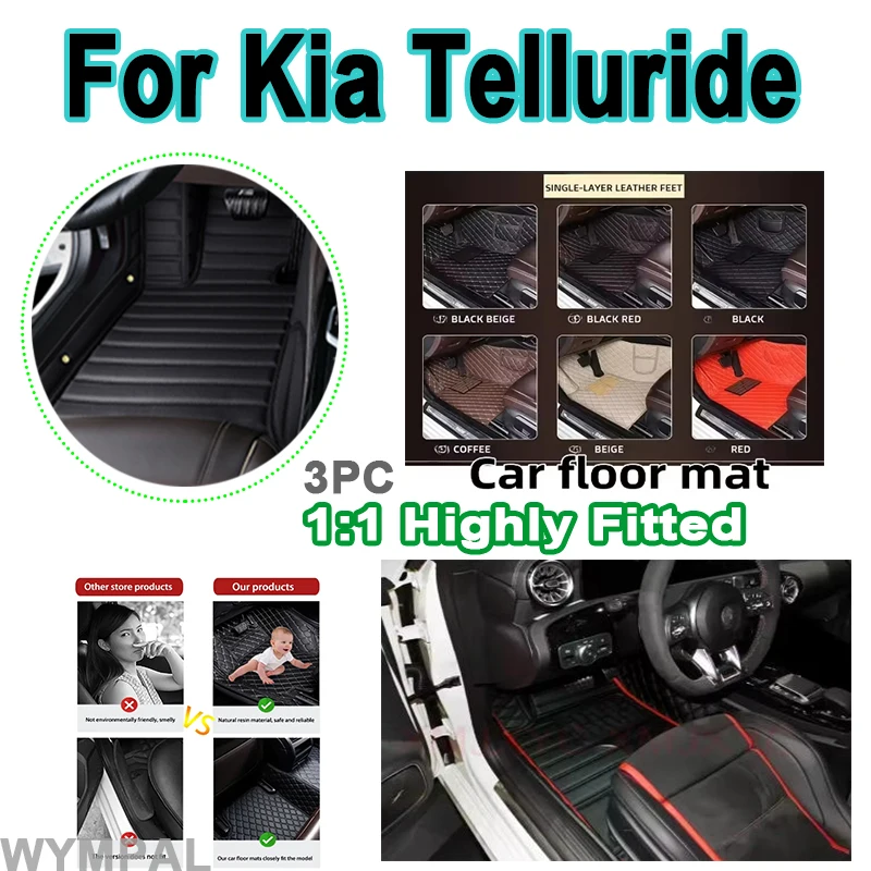 

Luxury Protective Car Floor Mats For Kia Telluride ON 2020~2023 7seat Waterproof Pad Carpete Automotivo Car Mats Floor Car mats