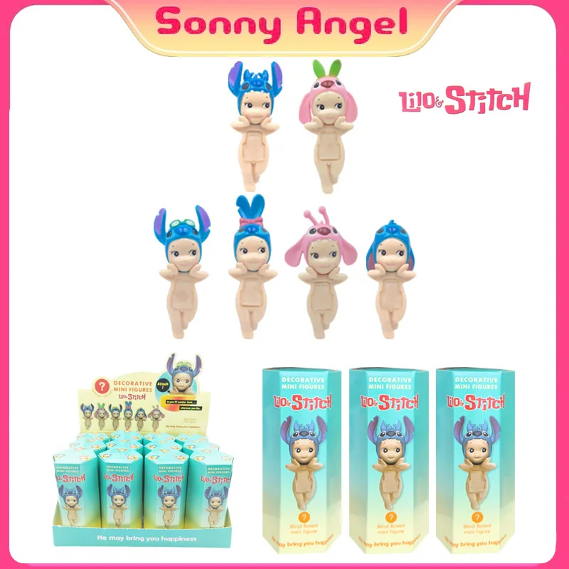 Stitch Sonny Angel Blind Box Anime Cartoon Collection Figures Ornaments Cute Dolls Children Christmas Gift Toys