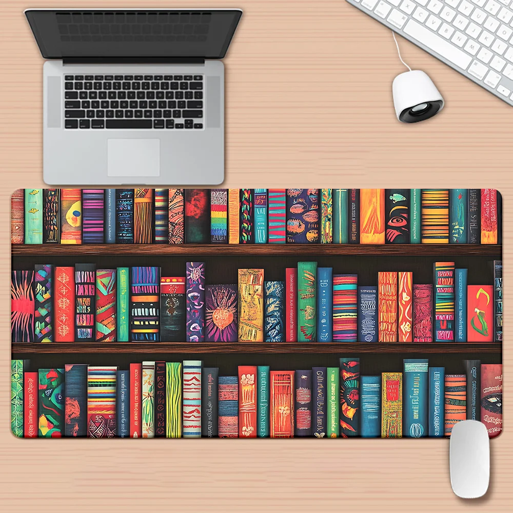 

Дизайн книжной полки, коврик для мыши XXL, противоскользящая резиновая основа, книжные иллюстрации, украшение для офиса и игр, высокое качество