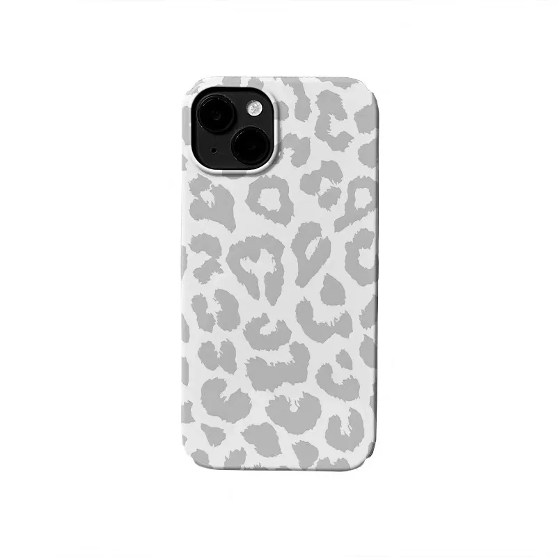 

Ins Light Gray Leopard Print Phone Case for IPHONE 17 Air 16E 15 PROMAX 14 Plus 13 12 MINI 11 PRO 16Plus XR Acrylic Phone Cover