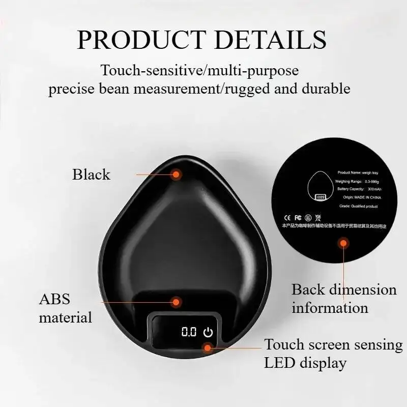 Mini báscula electrónica portátil para café, bandeja de exhibición para pesaje de Espresso, báscula multifunción de gramos pequeña para uso en cafetería y cocina para el hogar